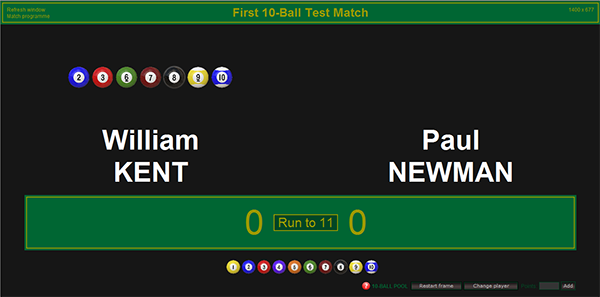 8-Ball, 9-Ball and 10-Ball Pool Scoreboard Software