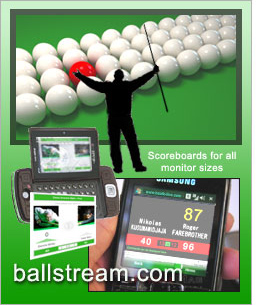 Watch live snooker, billiards and pool video streams and live snooker scores